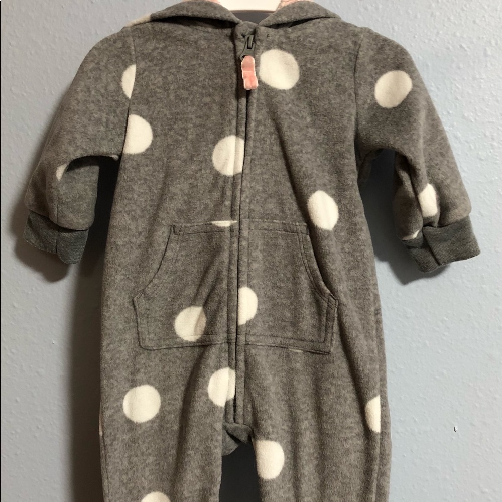 Cater's Baby Girl Teddy Bear Zip up Hoddie Oniese. Size 3 Months